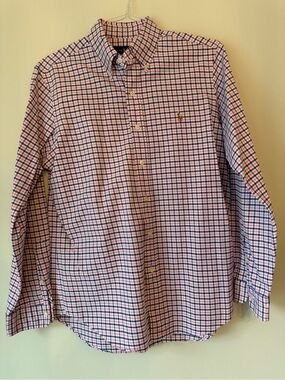 Polo by Ralph Lauren Pink and Navy Plaid Button-Down Shirt